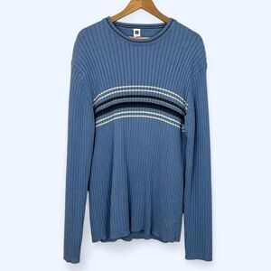 GAP Blue Sweater with Black and White Stripes